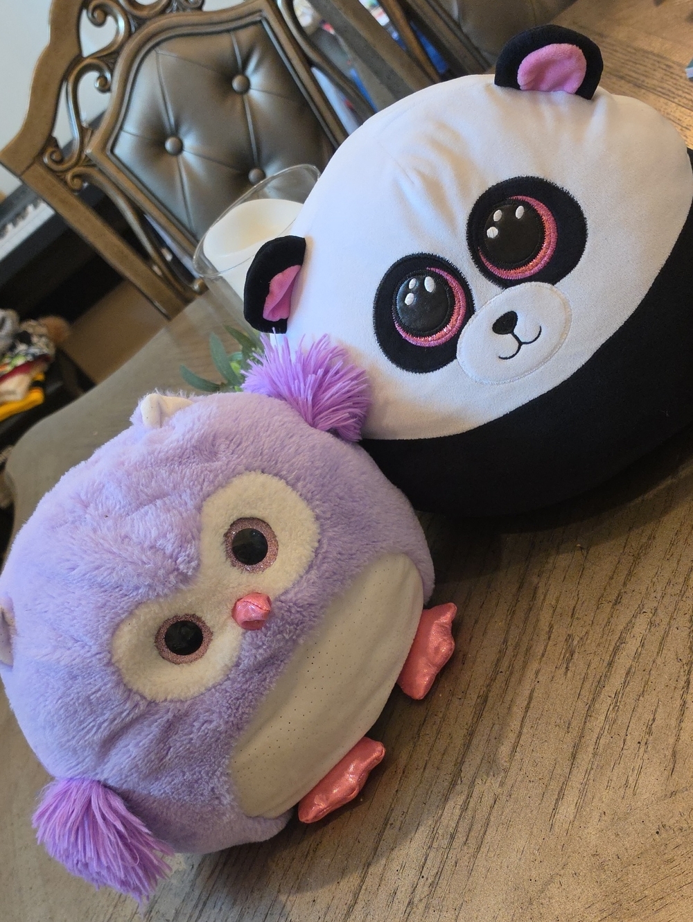 Owl and Ty Panda Plush Pillow Set Plushie